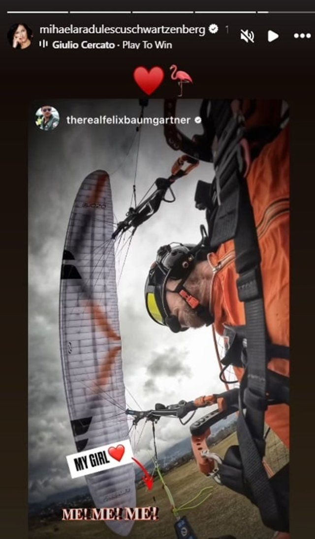 Mesajul postat de Mihaela Rădulescu la scurt timp după ce s-a scris în presă că ar fi fost înșelată de Felix Baumgartner. "În universul nostru paralel". Cei doi postează des imagini împreună