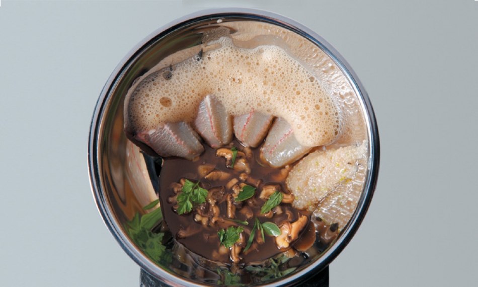 el bulli - baby snails in court bouillon with velvet crab in escabèche and fennel-flavoured amaranth