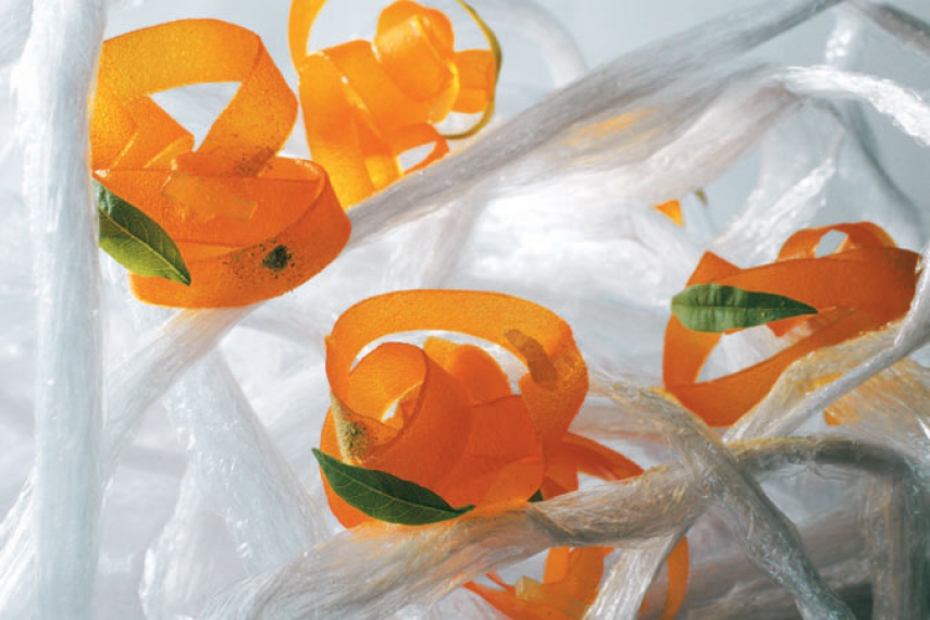 el bulli - carrot ribbons in lemon verbena, ginger and liquorice