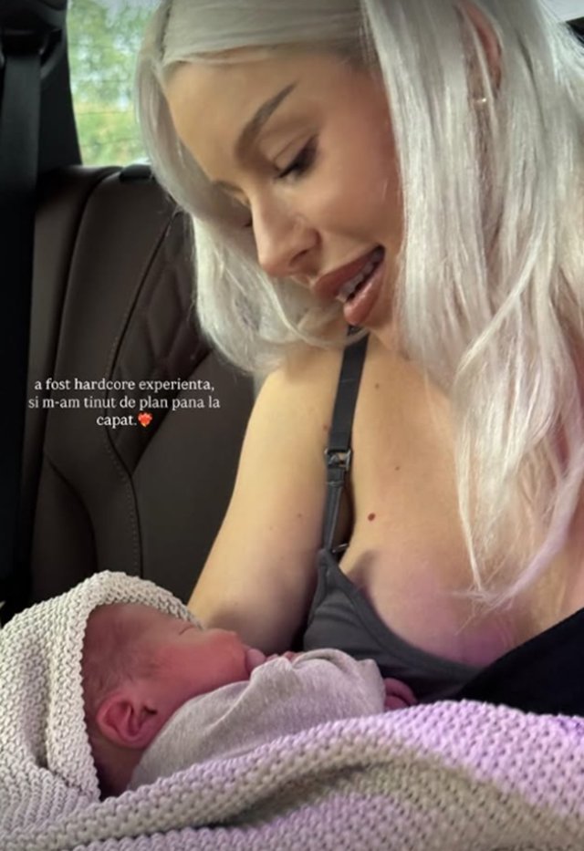 Primele imagini cu bebelușul lui Carmen Grebenișan. Ce nume deosebit a ales pentru băiețelul ei. Vedeta a revenit rapid pe Instagram după naștere