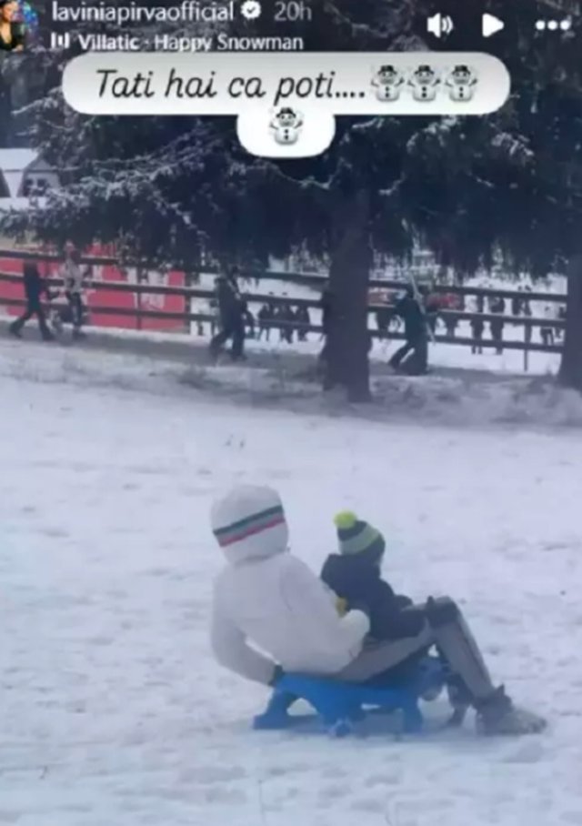 Ștefan Bănică, imagini rare cu fiul cel mic în vacanță. „Tati, hai că poți”. Soția l-a încurajat pe artist pe pârtie