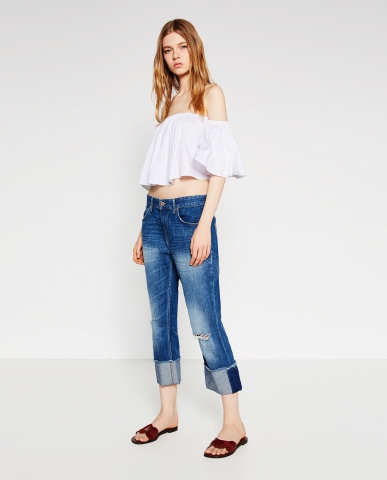 Jeans Zara cu talie medie