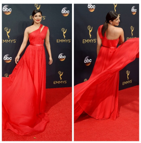 Priyanka Chopra a ales roșul la premiile Emmy 2016