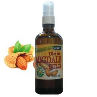 Ulei de Migdale dulci presat la rece 100ml cu pulverizator (ambalaj sticla)