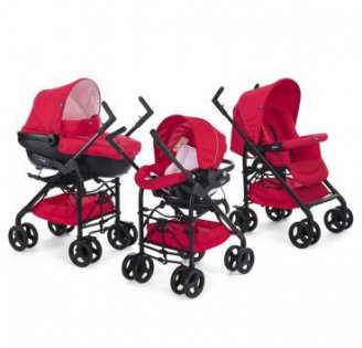 Carucior 3 in 1 Chicco Trio Sprint, car kit, RedPassion, 0luni+