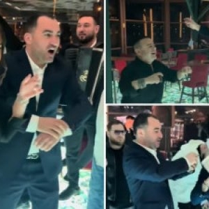 VIDEO fabulos! Pescobar, petrecere de fițe cu pahare sparte și milioane aruncate pe maneliști. Adi Minune a fost invitatul special