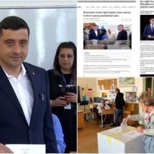 Cum se vede victoria lui Simion din turul 1, în presa internațională. Reuters: "Ar putea izola ţara şi destabiliza flancul estic al NATO"