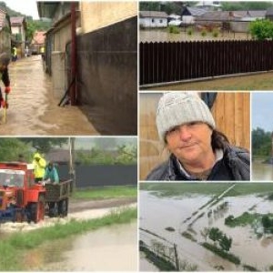 "Parcă a uitat Dumnezeu de noi". Puhoaiele au intrat în casele oamenilor, au fisurat diguri, iar ploile continuă în ţară. Imaginile dezastrului