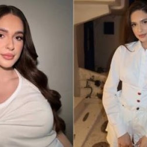 Cât a costat rochia pe care a purtat-o Elena Hagi la botezul fiului său, Giorgios. Ținuta nu e pentru toate buzunarele