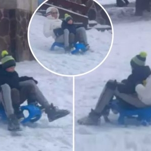 Oamenilor nu le-a venit să cradă că e el! La 58 de ani s-a distrat ca-n copilărie, pe săniuță! Artistul nostru a făcut furori pe pârtie! FOTO