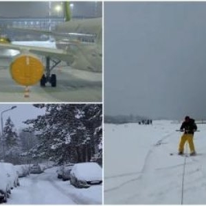 Europa, măturată de ger şi furtuni. Italienii au profitat de zăpadă şi au ieşit la schi pe plajă