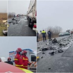 Şase morţi în urma unui accident cumplit pe E70 în Timiş, în care au fost implicate 4 vehicule