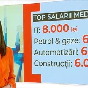 Domeniul cu cele mai mici salarii medii: 3.900 de lei pe lună. La polul opus, IT, petrol şi automatizări