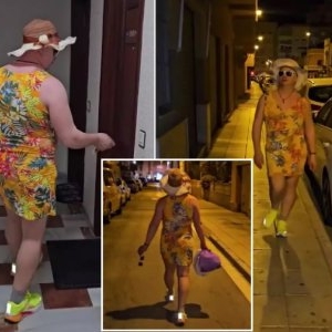Artistul nostru a ieșit pe stradă în rochie mini, mulată, mândru de felul în care arată: „M-am îmbrăcat ca o zeiță”. Uită-te bine la poze, îl recunoști? Îl știe toată România / FOTO