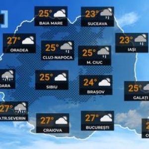 Vremea de mâine 3 iunie. Se încălzește în cea mai mare parte a ţării, dar revin ploile și vijeliile