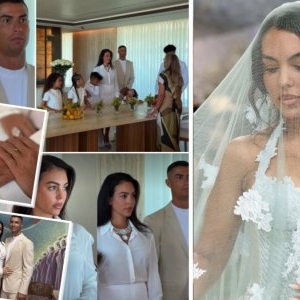 PRIMELE IMAGINI de la nunta lui Ronaldo cu Georgina. Au avut doar 9 invitați, părinții nu au fost prezenți. Georgina a fost o mireasă atipică, purtând fustă și cămașă / VIDEO