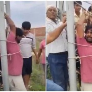 Sătui de internetul prost, sătenii l-au legat de stâlp pe angajatul venit să verifice problema, în India