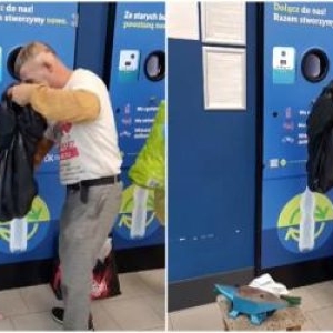 A stat 10 ore la automatul de reciclare cu 11.218 de sticle și doze. Câţi bani a făcut