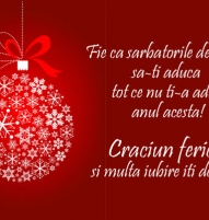 Felicitare Craciun glob