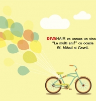 Felicitare Mihail si Gavril cu bicicleta