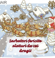 Felicitare cu peisaj de Craciun