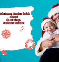 Felicitare de Craciun cu copilas