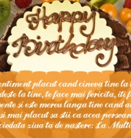 Felicitare zi de nastere tort ciocolata