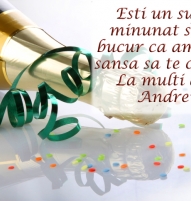 Felicitare Sfantul Andrei sampanie si confetti