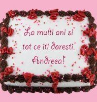 Felicitare roz de Sfantul Andrei tort personalizat