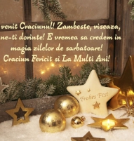 Felicitare de Craciun cu stelute