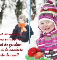 Felicitare de iarna cu copii