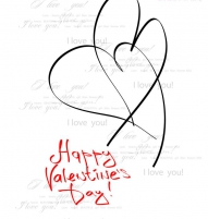 Felicitare de Valentine's Day cu inimioare