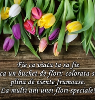 Felicitare de Florii cu lalele