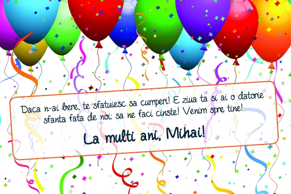 Felicitare la multi ani Mihai