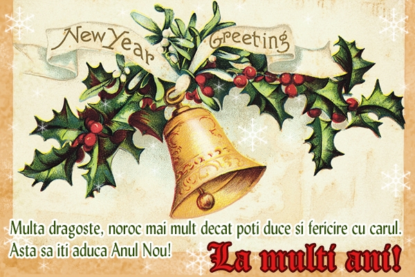 Felicitare Anul Nou clopotei