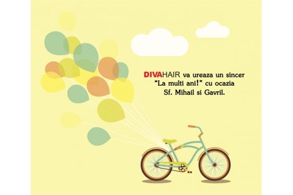 Felicitare Mihail si Gavril cu bicicleta