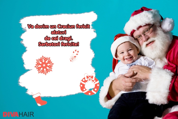 Felicitare de Craciun cu copilas