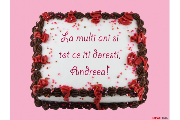 Felicitare roz de Sfantul Andrei tort personalizat