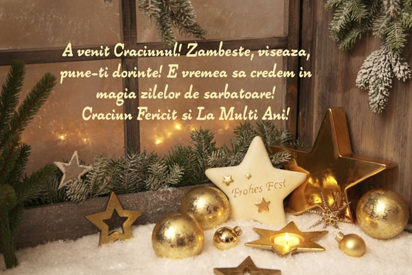 Felicitare de Craciun cu stelute