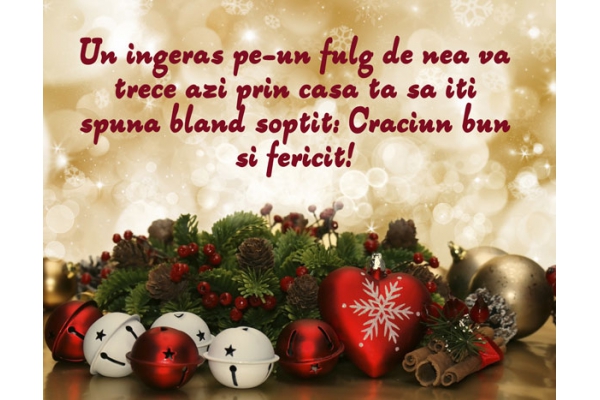 Felicitare de Craciun cu globuri