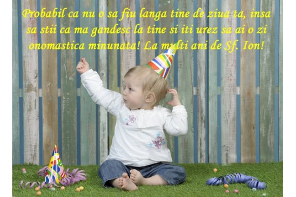 Felicitare de Sfantul Ion cu bebe