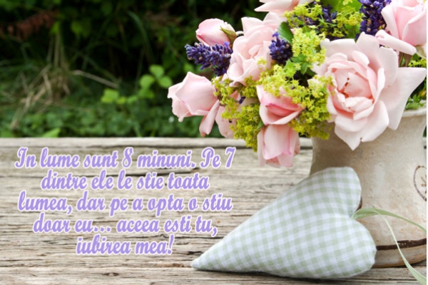 Felicitare de Sf. Valentin cu flori