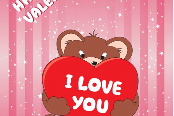 Felicitare de Valentine's Day cu ursulet