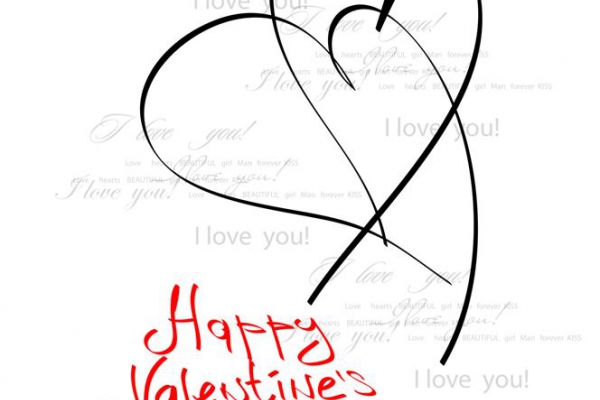 Felicitare de Valentine's Day cu inimioare