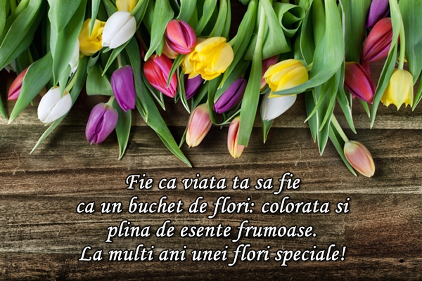 Felicitare de Florii cu lalele