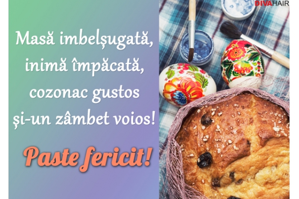 Felicitare de Paste cozonac