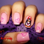 Unghii roz vu desen by Kory Nails