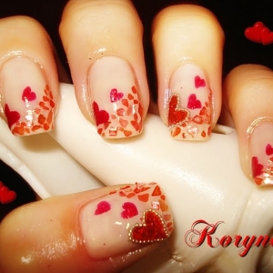 Unghii cu model inimioare by Kory Nails