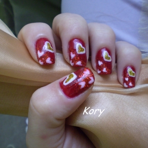 Unghii cu modele inimioare by Kory Nails