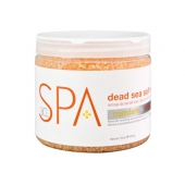 BCL SPA Mandarin + Mango Dead Sea Salt Soak cu ingrediente certificate organic 450 g (16 oz)